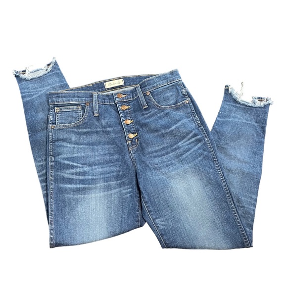 Madewell Women’s Medium Wash 10 inch High Rise Distressed size 30 - Picture 4 of 11